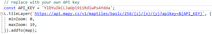 Example of using an API key